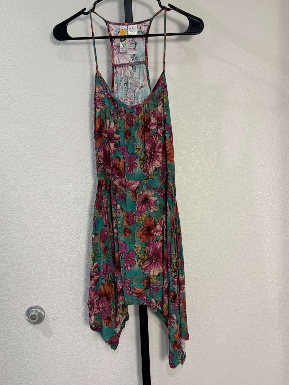 Mimi Chica Floral Sundress in Teal & Fuchsia